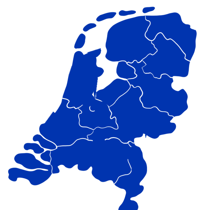 Map of the Netherlands in Digital Energy blue